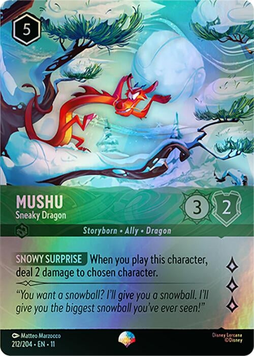 Image for Mushu - Sneaky Dragon (Epic) (212/204) (Holofoil) [Winterspell] - Disney Lorcana