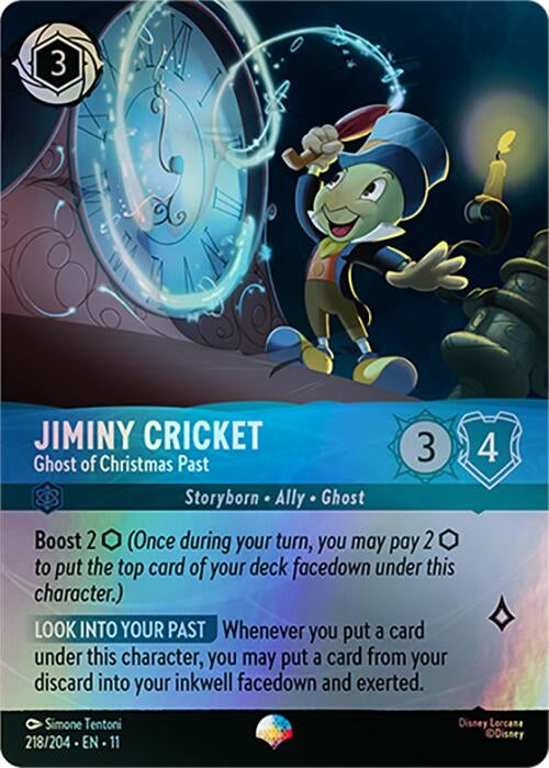 Image for Jiminy Cricket - Ghost of Christmas Past (Epic) (218/204) (Holofoil) [Winterspell] - Disney Lorcana