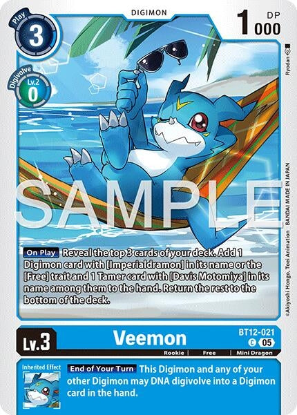 Image for Veemon - BT12-021 (Reprint) (BT12-021 C) (Foil) [Advanced Booster Digimon Generation] - Digimon Card Game
