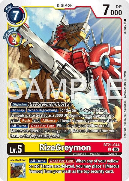 Image for RizeGreymon - BT21-044 (Reprint) (BT21-044 U) (Foil) [Advanced Booster Digimon Generation] - Digimon Card Game
