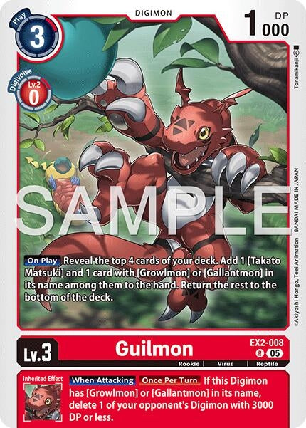 Image for Guilmon - EX2-008 (Reprint) (EX2-008 R) (Foil) [Advanced Booster Digimon Generation] - Digimon Card Game