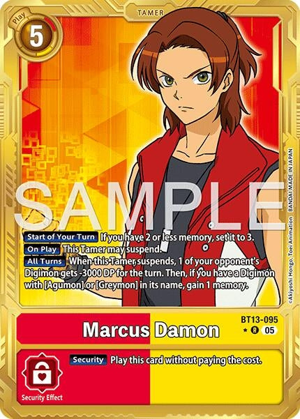 Image for Marcus Damon - BT13-095 (Gold Border) (BT13-095 R) (Foil) [Advanced Booster Digimon Generation] - Digimon Card Game