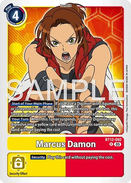 Image for Marcus Damon - BT12-092 (Reprint) (BT12-092 R) (Foil) [Advanced Booster Digimon Generation] - Digimon Card Game