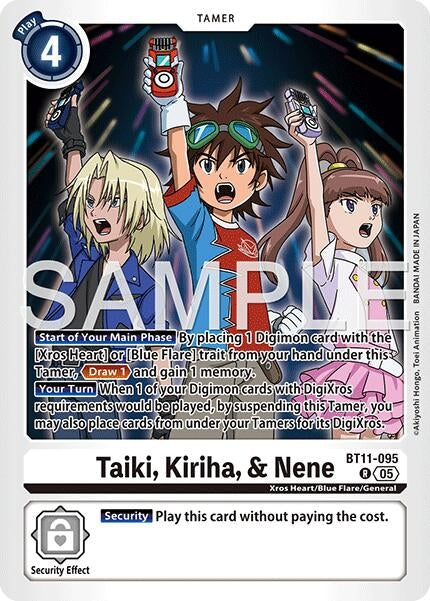 Image for Taiki, Kiriha, & Nene (Reprint) (BT11-095 R) (Foil) [Advanced Booster Digimon Generation] - Digimon Card Game