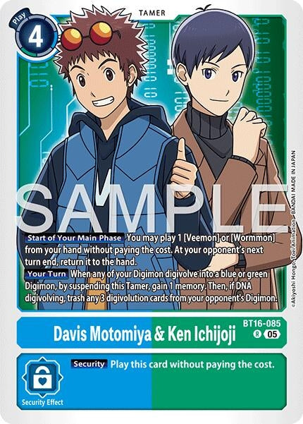 Image for Davis Motomiya & Ken Ichijoji (Reprint) (BT16-085 R) (Foil) [Advanced Booster Digimon Generation] - Digimon Card Game