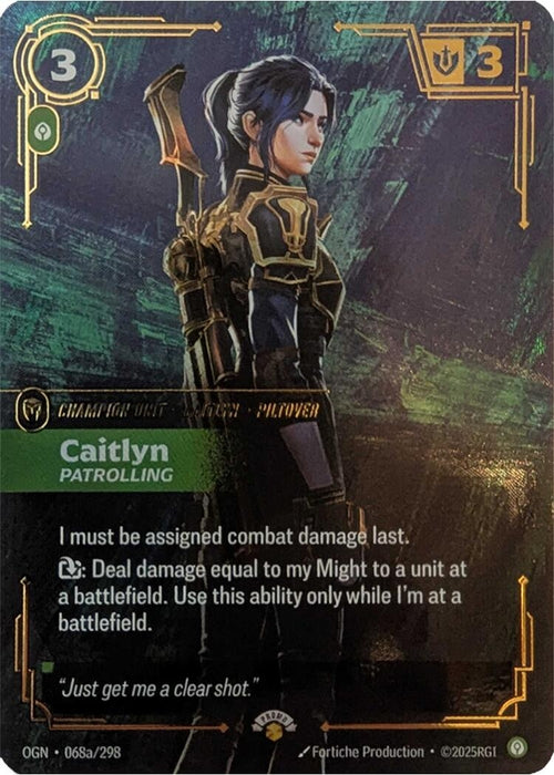 Image for Caitlyn - Patrolling (068a/298) (Foil) [Riftbound Promotional Cards] - Riftbound: League of Legends Trading Card Game