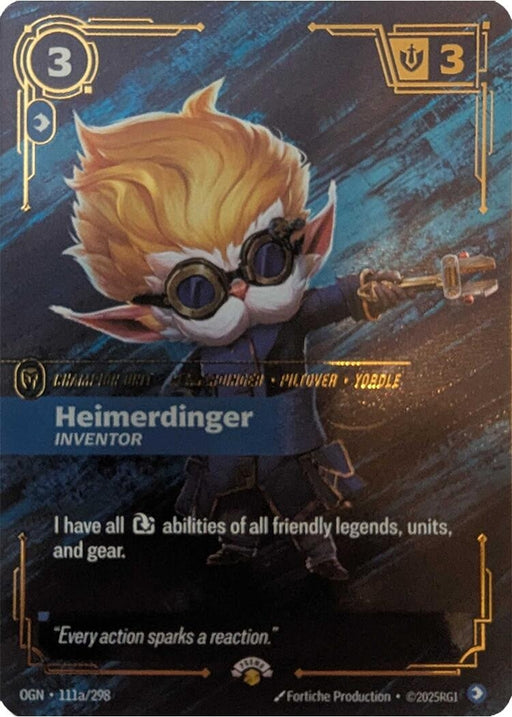 Image for Heimerdinger - Inventor (111a/298) (Foil) [Riftbound Promotional Cards] - Riftbound: League of Legends Trading Card Game