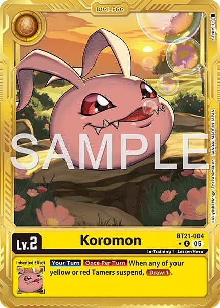 Image for Koromon - BT21-004 (Gold Border) (BT21-004 C) (Foil) [Advanced Booster Digimon Generation] - Digimon Card Game