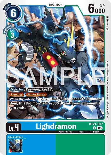 Image for Lighdramon (Reprint) (BT21-037 U) (Foil) [Advanced Booster Digimon Generation] - Digimon Card Game