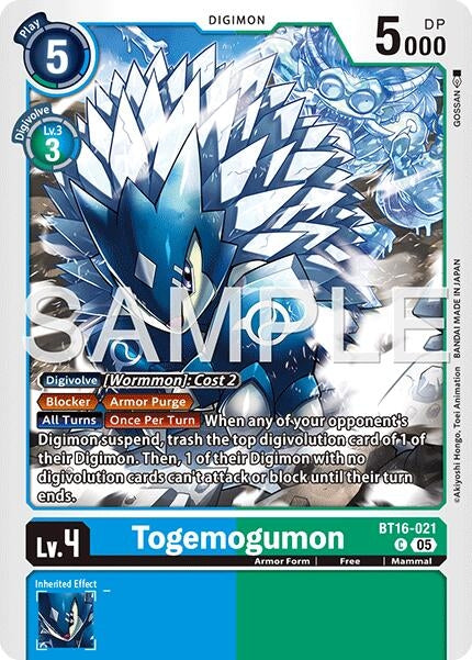 Image for Togemogumon (Reprint) (BT16-021 C) (Foil) [Advanced Booster Digimon Generation] - Digimon Card Game