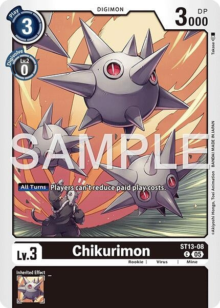 Image for Chikurimon (Reprint) (ST13-08 C) (Foil) [Advanced Booster Digimon Generation] - Digimon Card Game