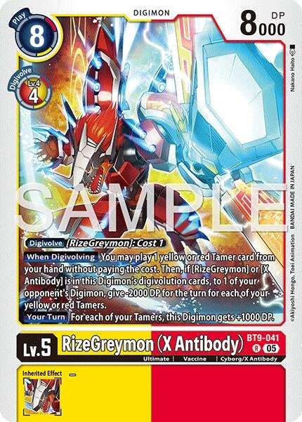 Image for RizeGreymon (X Antibody) (Reprint) (BT9-041 R) (Foil) [Advanced Booster Digimon Generation] - Digimon Card Game