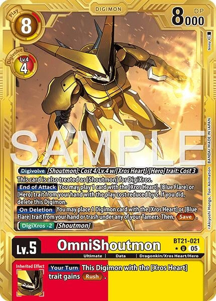 Image for OmniShoutmon (Gold Border) (BT21-021 U) (Foil) [Advanced Booster Digimon Generation] - Digimon Card Game