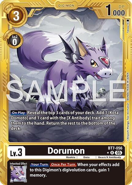 Image for Dorumon (Gold Border) (BT7-056 R) (Foil) [Advanced Booster Digimon Generation] - Digimon Card Game