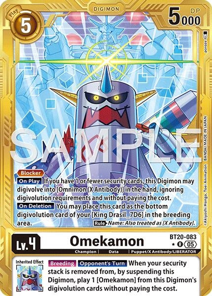 Image for Omekamon - BT20-083 (Gold Border) (BT20-083 R) (Foil) [Advanced Booster Digimon Generation] - Digimon Card Game