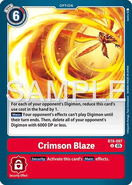Image for Crimson Blaze (Reprint) (BT8-097 U) (Foil) [Advanced Booster Digimon Generation] - Digimon Card Game