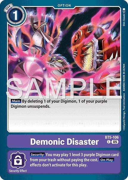 Image for Demonic Disaster (Reprint) (BT5-106 C) (Foil) [Advanced Booster Digimon Generation] - Digimon Card Game