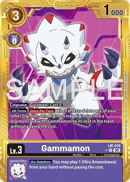 Image for Gammamon - LM-016 (Gold Border) (LM-016 R) (Foil) [Advanced Booster Digimon Generation] - Digimon Card Game