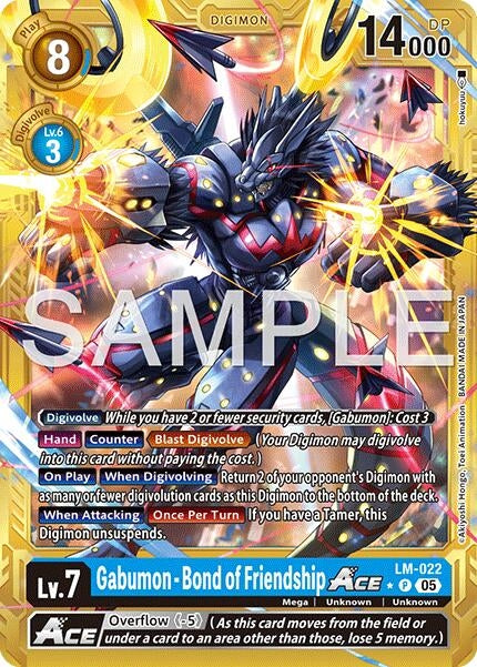Image for Gabumon - Bond of Friendship ACE (Gold Border) (LM-022 P) (Foil) [Advanced Booster Digimon Generation] - Digimon Card Game