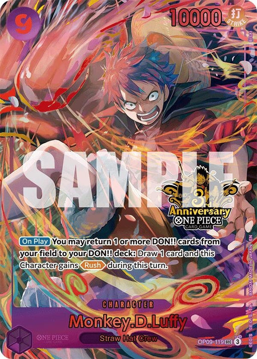Image for Monkey.D.Luffy (Japanese Version 3rd Anniversary Set) (OP09-119) (Foil) [One Piece Promotion Cards] - One Piece Card Game