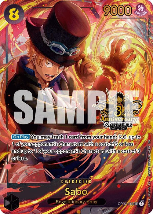 Sabo (Japanese Version 3rd Anniversary Set) (OP07-118) (Foil) [One Piece Promotion Cards]