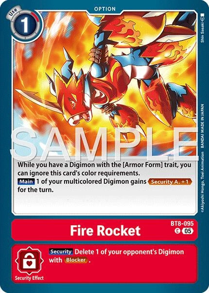 Image for Fire Rocket (Reprint) (BT8-095 C) (Foil) [Advanced Booster Digimon Generation] - Digimon Card Game
