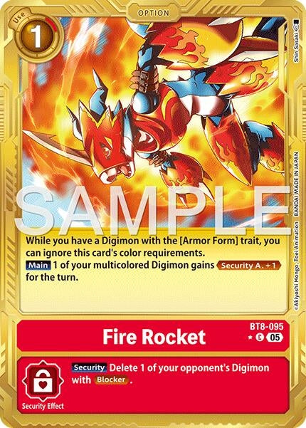 Image for Fire Rocket (Gold Border) (BT8-095 C) (Foil) [Advanced Booster Digimon Generation] - Digimon Card Game