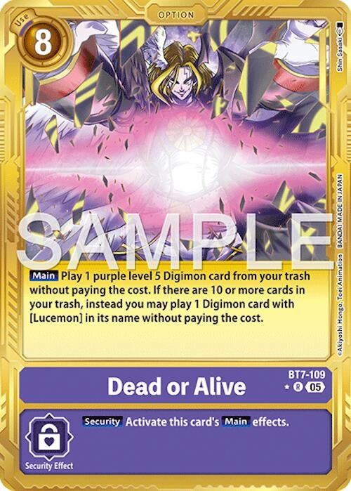 Image for Dead or Alive (Gold Border) (BT7-109 R) (Foil) [Advanced Booster Digimon Generation] - Digimon Card Game