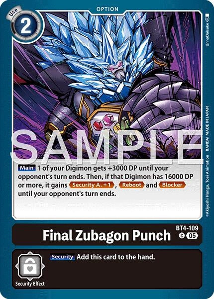 Image for Final Zubagon Punch (Reprint) (BT4-109 C) (Foil) [Advanced Booster Digimon Generation] - Digimon Card Game