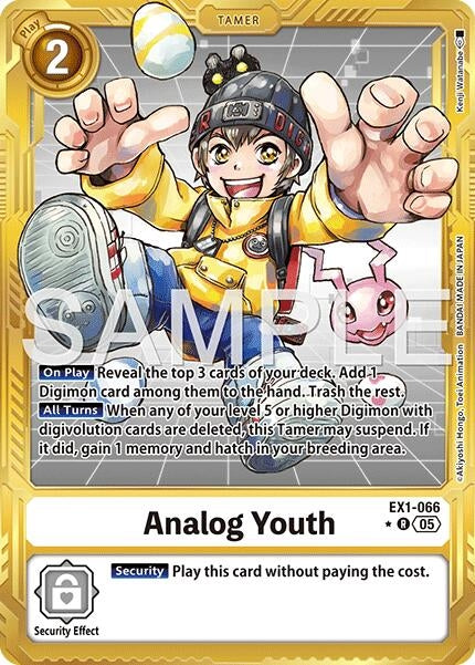 Image for Analog Youth (Gold Border) (EX1-066 R) (Foil) [Advanced Booster Digimon Generation] - Digimon Card Game