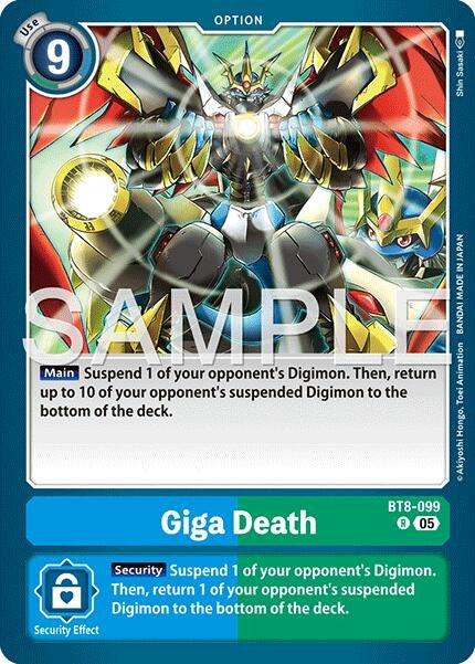 Image for Giga Death (Reprint) (BT8-099 R) (Foil) [Advanced Booster Digimon Generation] - Digimon Card Game