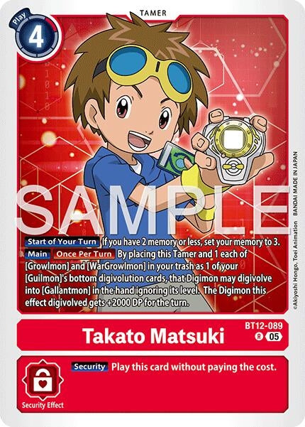 Image for Takato Matsuki - BT12-089 (Reprint) (BT12-089 R) (Foil) [Advanced Booster Digimon Generation] - Digimon Card Game