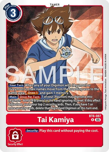 Image for Tai Kamiya - BT6-087 (Reprint) (BT6-087 R) (Foil) [Advanced Booster Digimon Generation] - Digimon Card Game