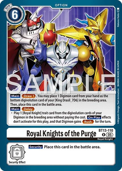 Image for Royal Knights of the Purge (Reprint) (BT13-110 R) (Foil) [Advanced Booster Digimon Generation] - Digimon Card Game