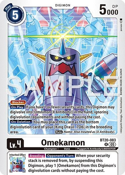 Image for Omekamon - BT20-083 (Reprint) (BT20-083 R) (Foil) [Advanced Booster Digimon Generation] - Digimon Card Game