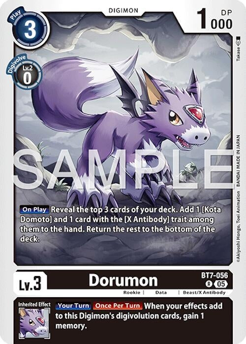 Image for Dorumon (Reprint) (BT7-056 R) (Foil) [Advanced Booster Digimon Generation] - Digimon Card Game