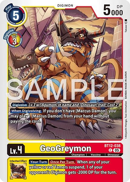 Image for GeoGreymon - BT12-038 (Reprint) (BT12-038 C) (Foil) [Advanced Booster Digimon Generation] - Digimon Card Game