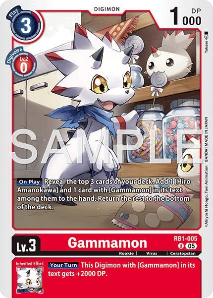 Image for Gammamon - RB1-005 (Reprint) (RB1-005 U) (Foil) [Advanced Booster Digimon Generation] - Digimon Card Game