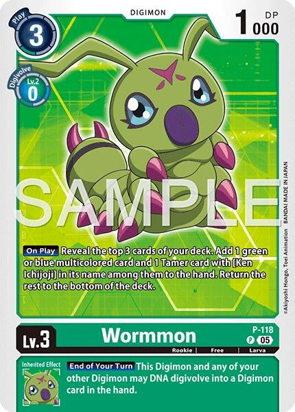 Image for Wormmon - P-118 (Reprint) (P-118 P) (Foil) [Advanced Booster Digimon Generation] - Digimon Card Game