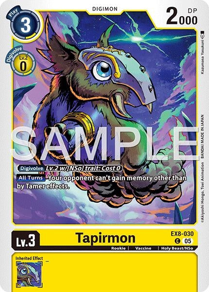 Image for Tapirmon (Reprint) (EX8-030 C) (Foil) [Advanced Booster Digimon Generation] - Digimon Card Game