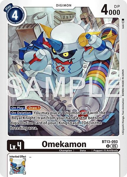 Image for Omekamon - BT13-093 (Reprint) (BT13-093 U) (Foil) [Advanced Booster Digimon Generation] - Digimon Card Game