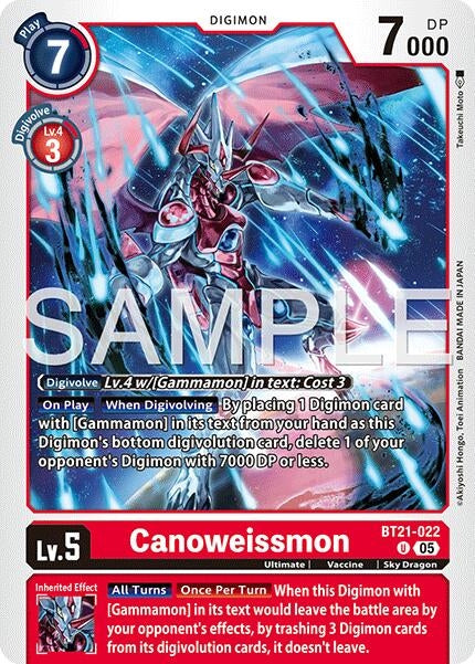 Image for Canoweissmon (Reprint) (BT21-022 U) (Foil) [Advanced Booster Digimon Generation] - Digimon Card Game
