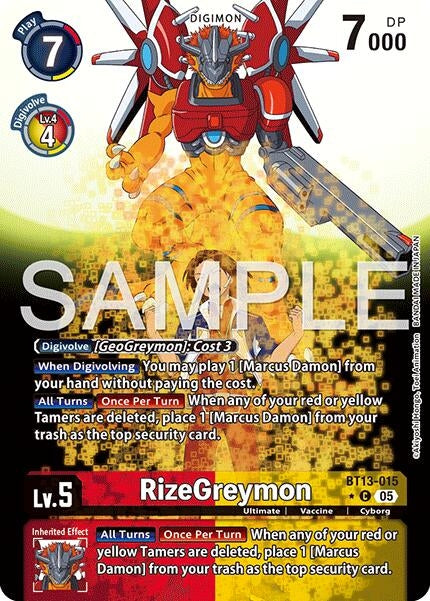 Image for RizeGreymon - BT13-015 (Alternate Art) (BT13-015 C) (Foil) [Advanced Booster Digimon Generation] - Digimon Card Game