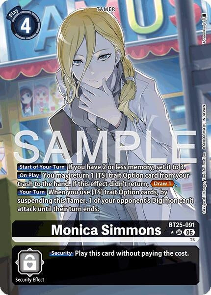 Image for Monica Simmons (Alternate Art) (BT25-091) (Foil) [Dual Revolution] - Digimon Card Game