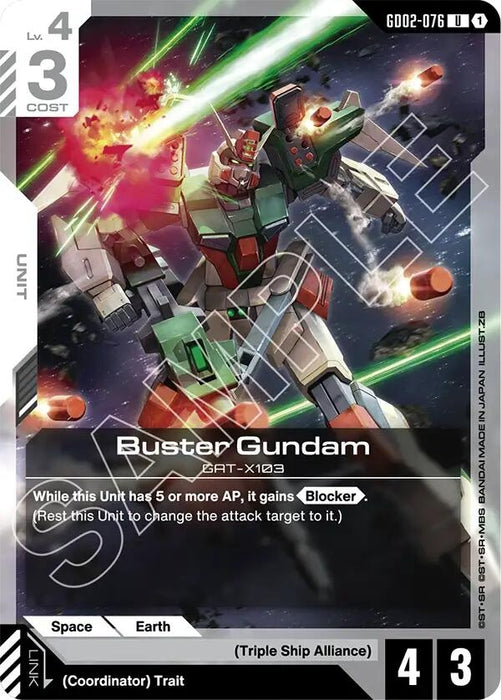 Image for Buster Gundam (GD02-076) [Starter Deck 09: Destiny Ignition] - Gundam Card Game