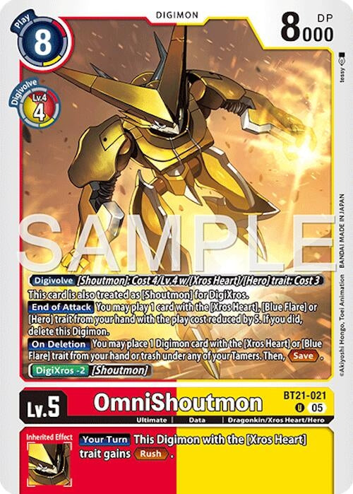 Image for OmniShoutmon (Reprint) (BT21-021 U) (Foil) [Advanced Booster Digimon Generation] - Digimon Card Game