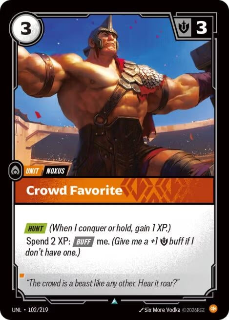 Image for Crowd Favorite (102/219) (Foil) [Unleashed] - Riftbound: League of Legends Trading Card Game