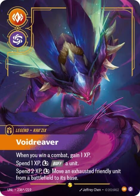 Image for Kha'Zix - Voidreaver (Signature) (236*/219) (Foil) [Unleashed] - Riftbound: League of Legends Trading Card Game