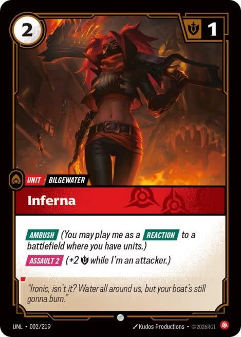 Image for Inferna (002/219) (Foil) [Unleashed] - Riftbound: League of Legends Trading Card Game