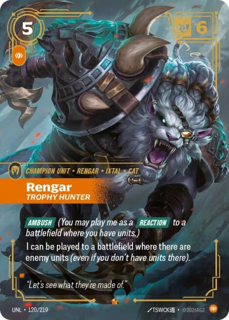 Image for Rengar - Trophy Hunter (120/219) (Foil) [Unleashed] - Riftbound: League of Legends Trading Card Game